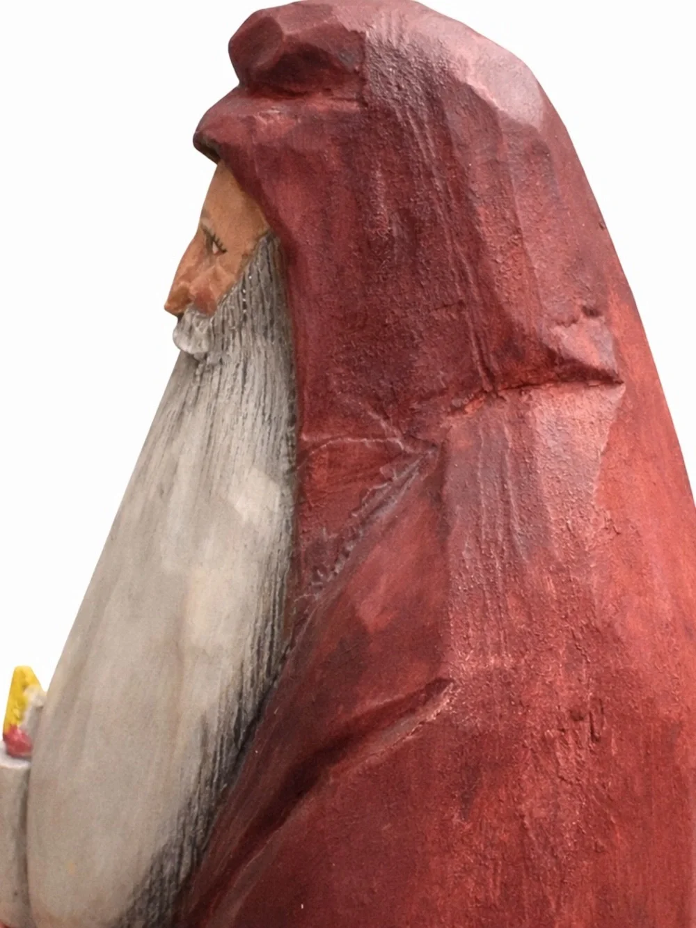 Carved Wood Look Santa Figurine 14” Resin Rustic Folk Art Christmas Decor